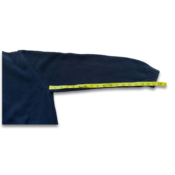 Structure Brand Small Navy Cotton Sweater Slit V Neck Pullover - Picture 6 of 9